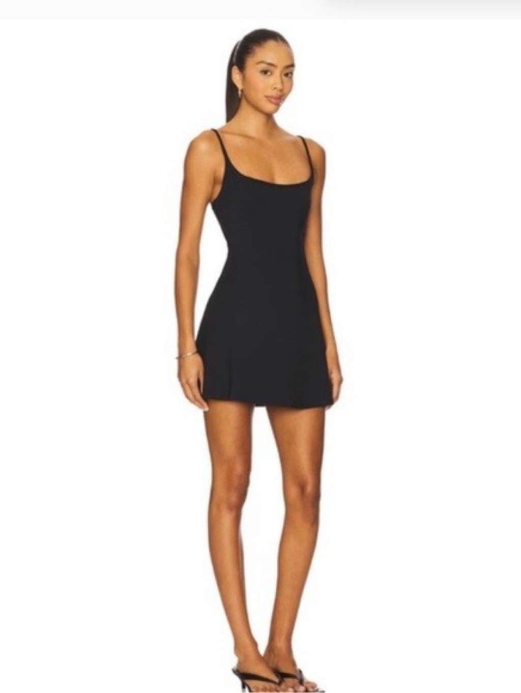 Skims Smooth Lounge Skimpy Strap Mini Dress In Graphite
